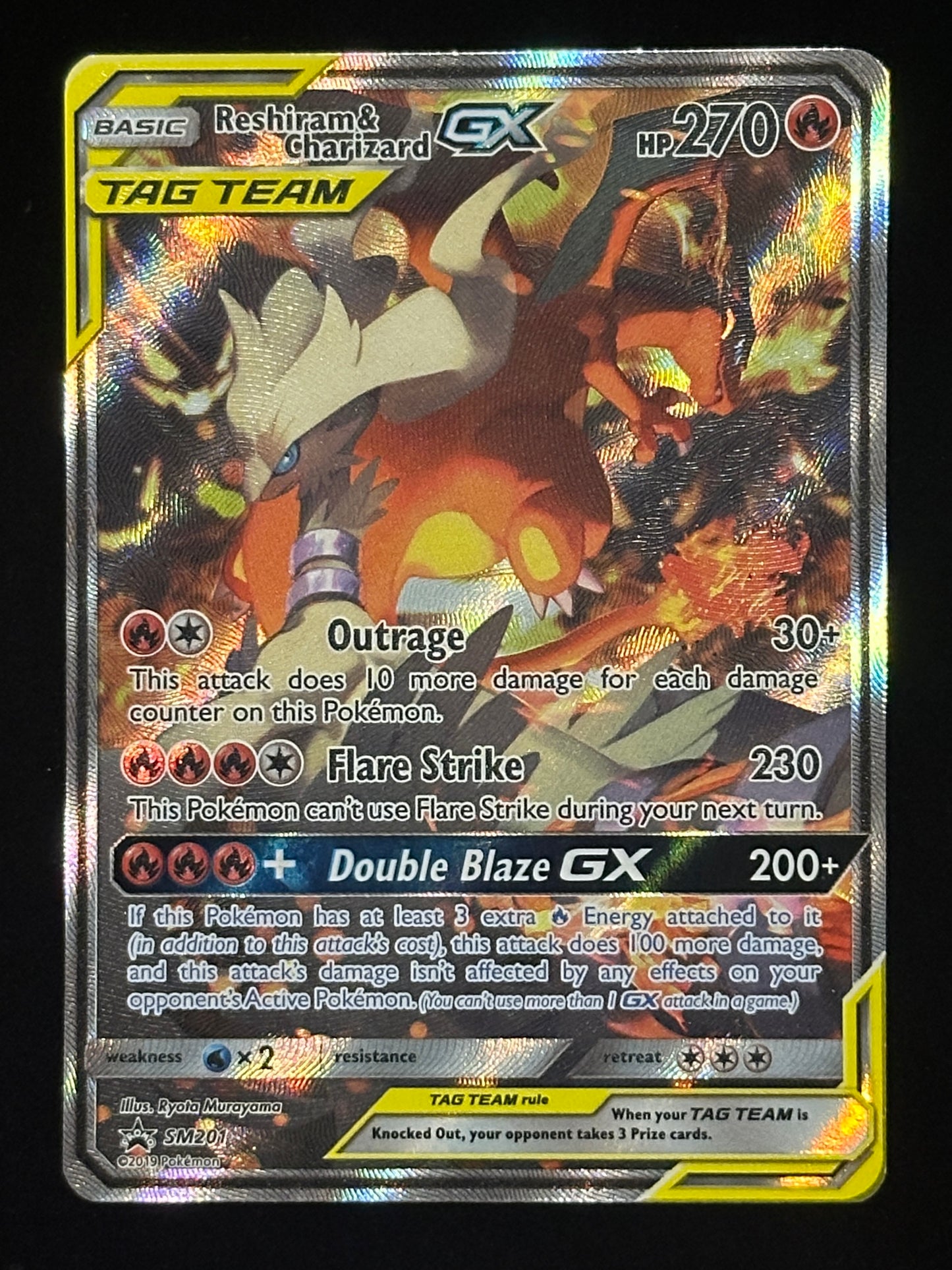 Reshiram & Charizard GX - Black Star Promo - SM201