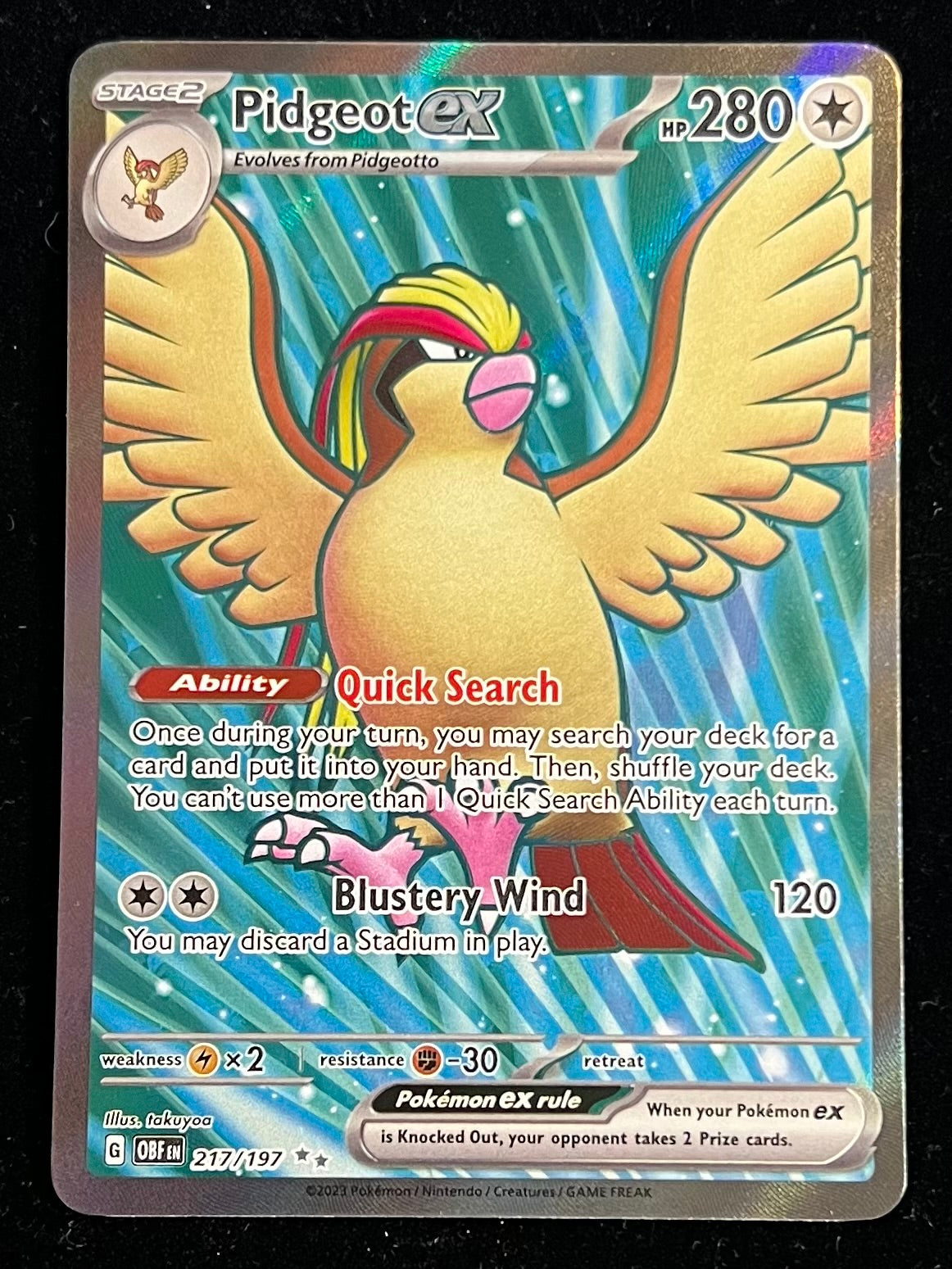 Pidgeot EX - Obsidian Flames - 217/197